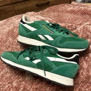 Reebok Classic Green and White Sneakers
